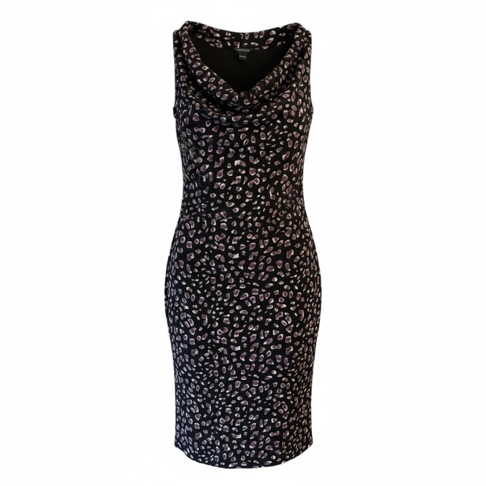Ann Taylor | Cowl Neck Dress | Black Multi | S